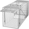 32" Live Animal Cage Trap Heavy Duty Steel Catch Humane Rodent Cage w/Iron Door