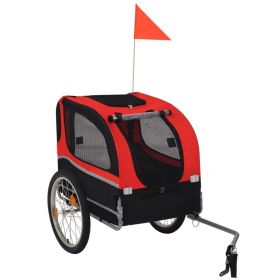 Dog Bike Trailer Red and Black (Color: Black)